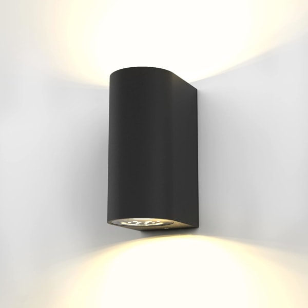 modern svart exteriör inomhus LED-vägglampa, GU10 väggspot, 2 sp