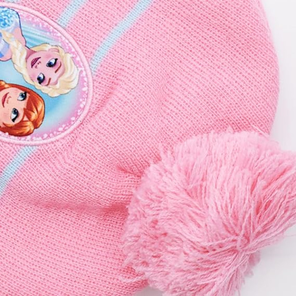 Frozen Hatt, Halsduk och Vantar Set - Varm Fleece Stickad Mössa för Bebis