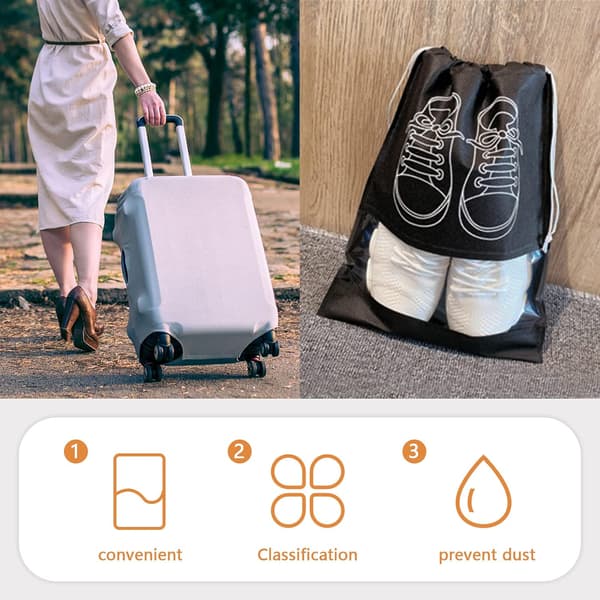 10-pack Resväska Skobag - Dammfria Skobag i Non-Woven Tyg
