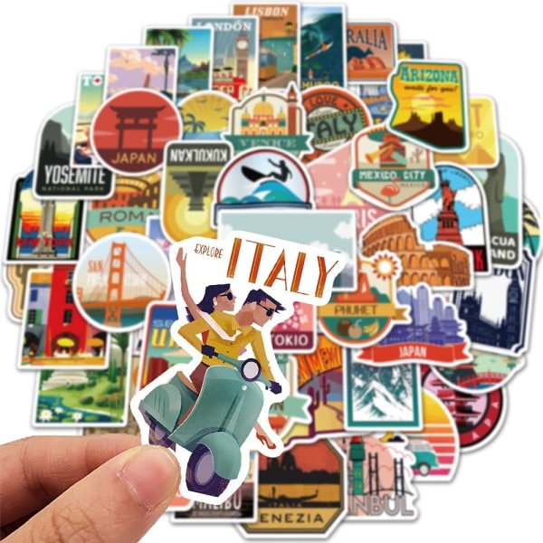 50 ark Vintage Outdoor Travel Stickers Vinyl Tourism Decal Mer