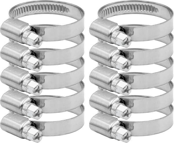 Rustfri stålslangeklemme diameter 21-38mm 10 stk