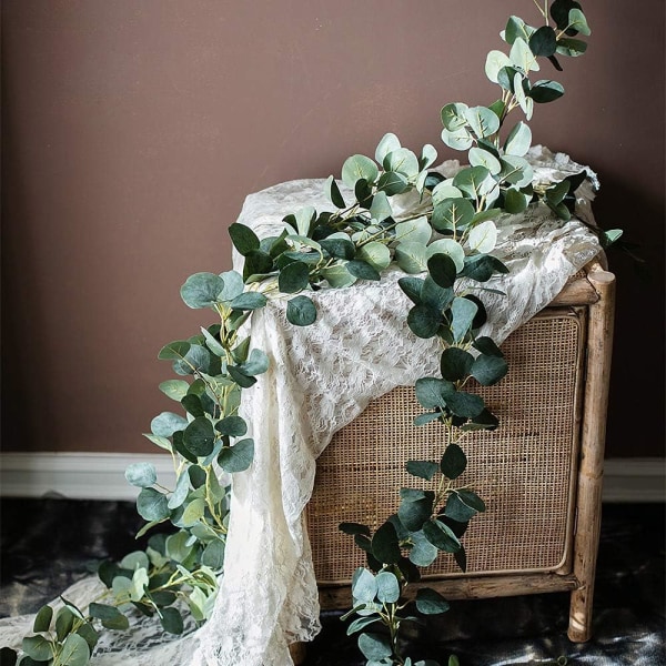 Artificiell Eucalyptus Garland Vines Faux Silk Eucalyptus Wreath H