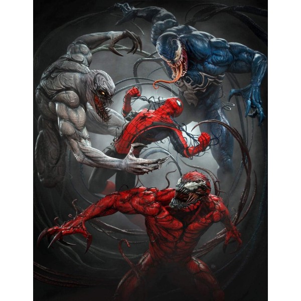 (12x16 tommer) 5D Diamond Painting Kit Spider-Man Adult Venom Diamo