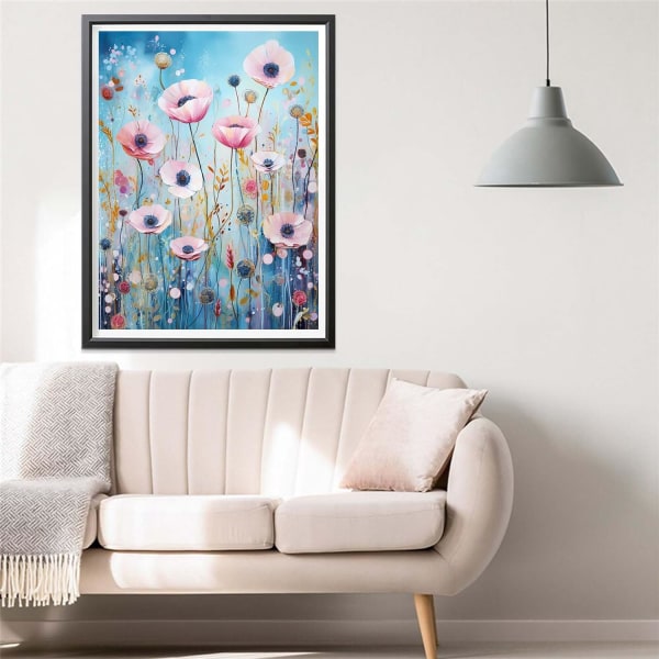 (30x40cm) 5D diamond painting blomsterbuske, diamond painting