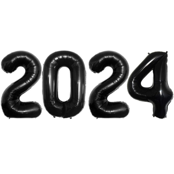 Puhallettavat uudenvuoden ilmapallot 2024 (musta 2024) - XXL ilmapallo, sovellus