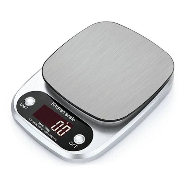 Digital Köksvåg - Från 1 g till 10 kg - Rostfritt Stål - Hög