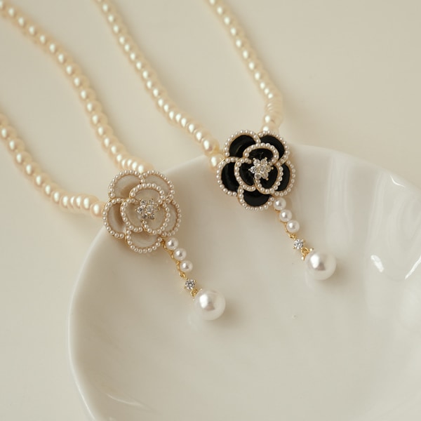 Camellia Necklace Light Luxury Niche Pearl Necklace Women's Summe
