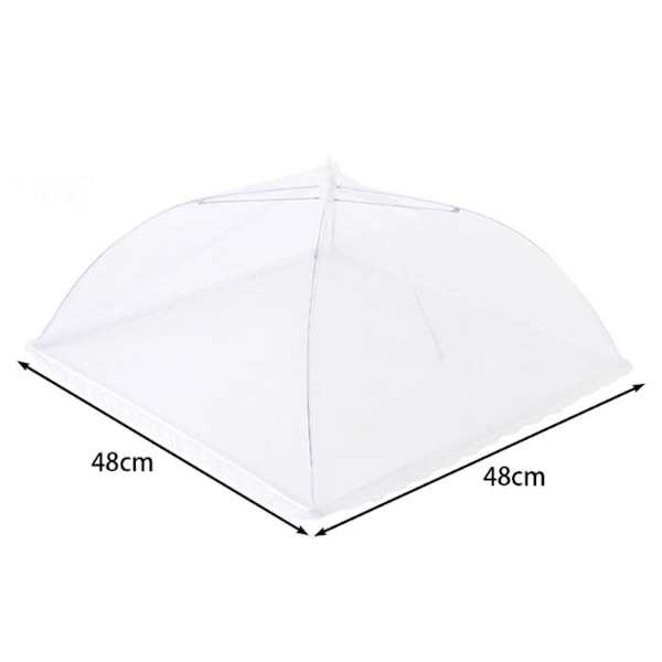 4 stk. 45 cm Mesh Matbeskyttere Mesh Gjenbrukbare Sammenleggbare Hvite Paraplytelt Krypterte Skjermnettbeskyttere