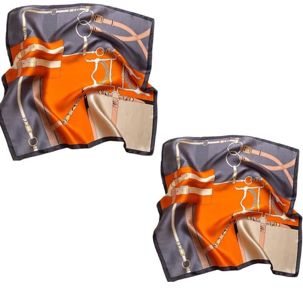 Laget av høykvalitets 100 % polyester silkesateng, firkantet skjerf, ele