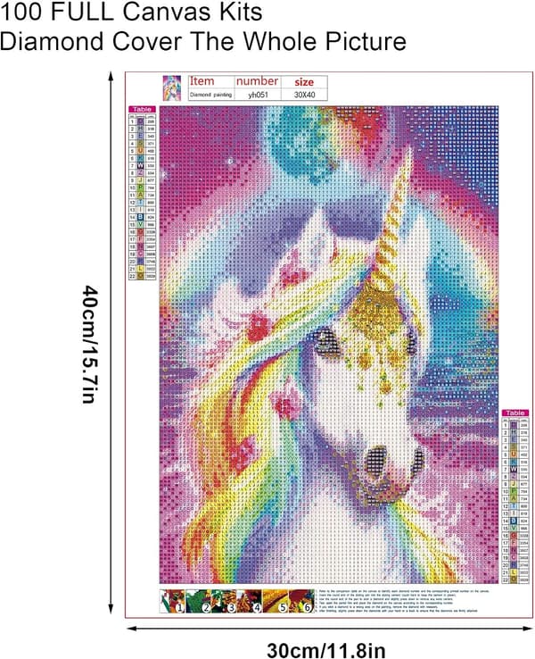 5D Diamant DIY Maleri efter Nummer Sæt, 30x40cm Fuld Bor Unicorn