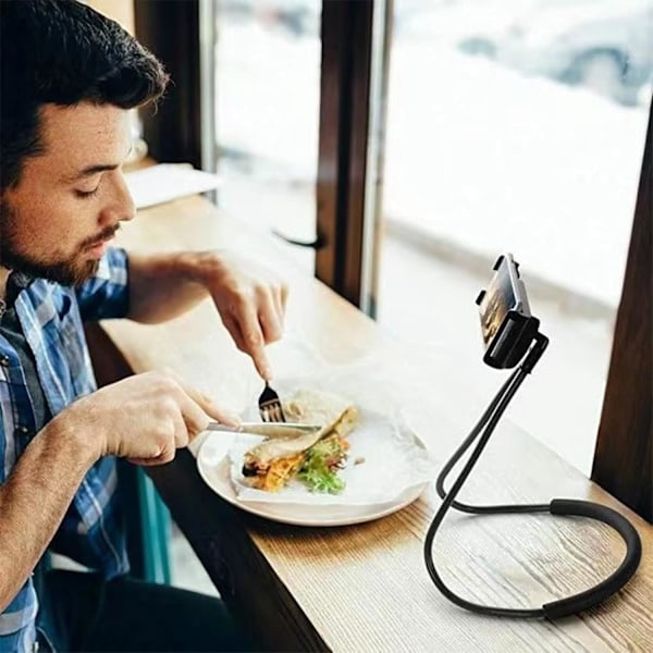 Hals Telefonholder, Universal Lazy Mobiltelefonholder Foldbar Holder Stand til Smartphone, Fleksibel Lazy Holder