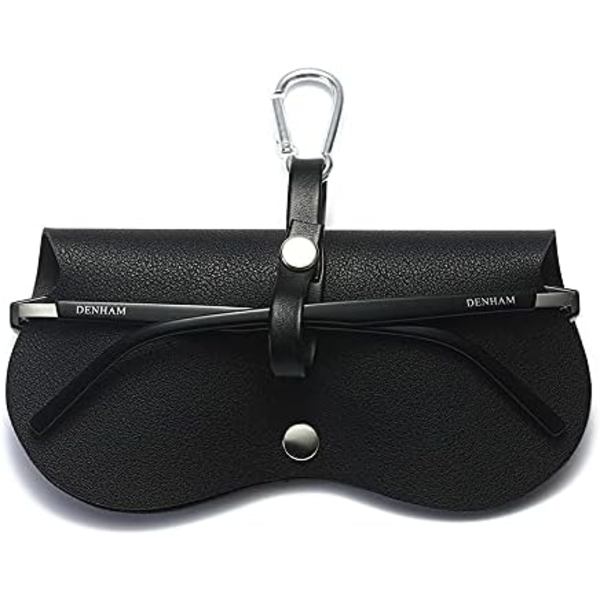 (Sortøjede Krabbe) Tegneserie Solbrille Taske, Bærbar Snap-on Brilleetui med Klips PU Læder Splejsning Briller Bærbar Taske