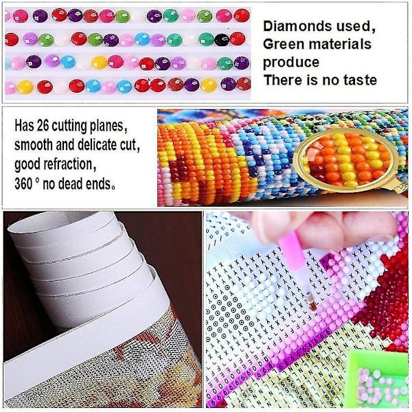 Diamantmålning Kit för Vuxna 30*40cm, 5D DIY Diamantmålning,