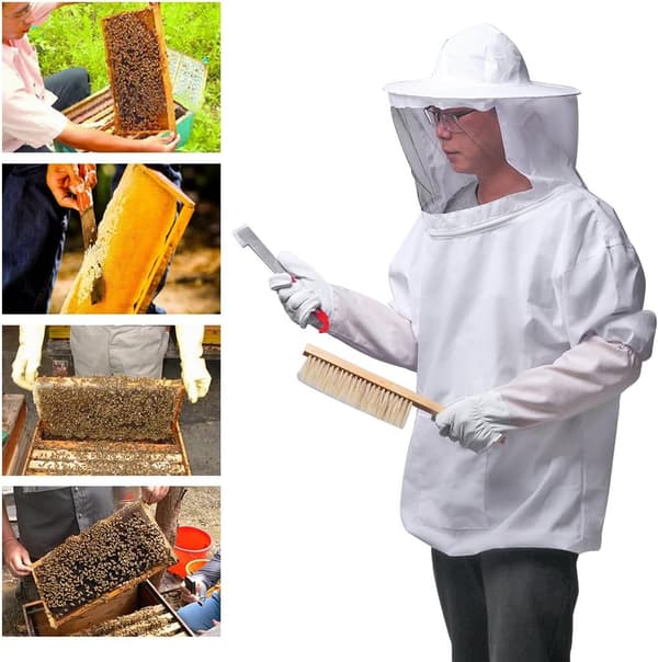 (Set om 4) Bikupa-dräkt, biodlar-dräkt, biodlingsutrustning