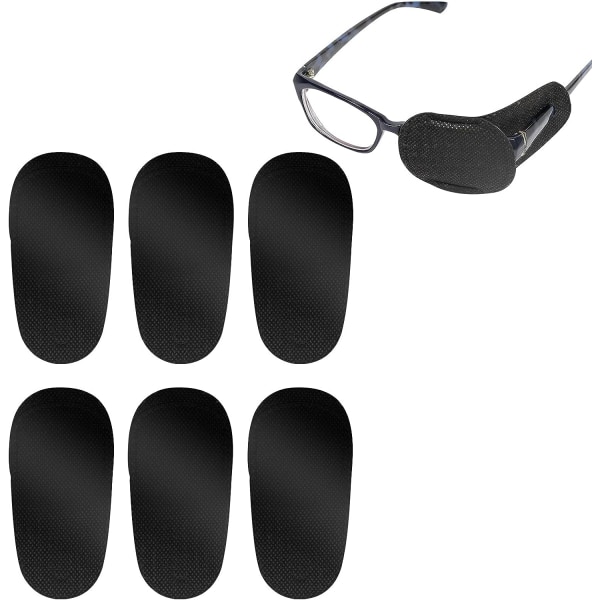 6 stykker øjenplaster til briller, genanvendelig øjenplaster til at dække venstre