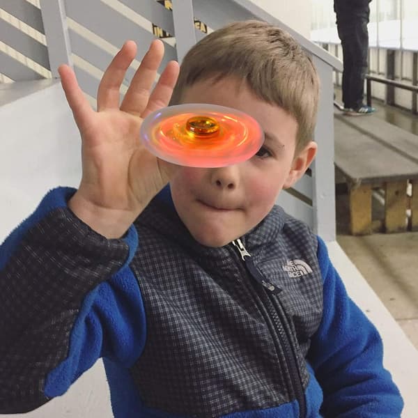 （Krystal-Gul）Krystal LED Lys Fidget Spinner til Børn, LED Lysende Fidget Spinner til