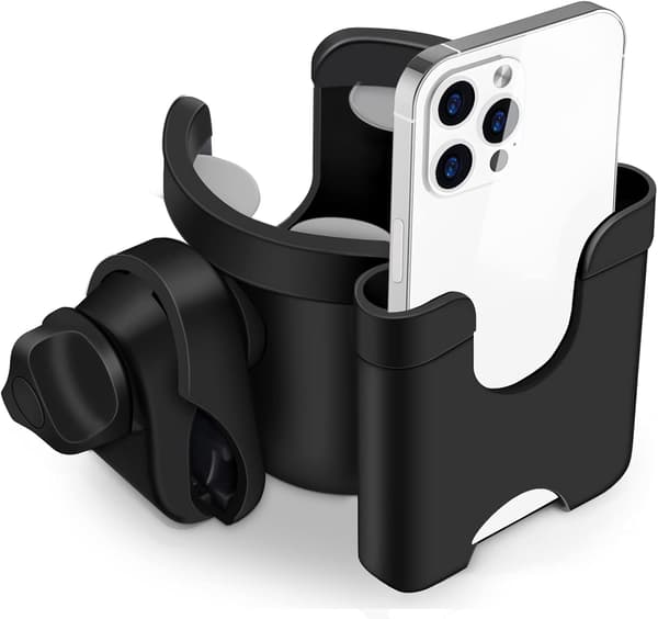 Barnevognkoppholder, universell for 2-i-1 barnevogn, for mobiltelefon