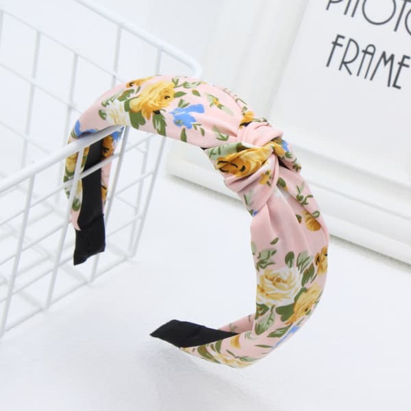 (Rose) 3 stk. hårbøjler til kvinder Boho Wrap Tie Mode Hårbånd Elastisk Twist Hår