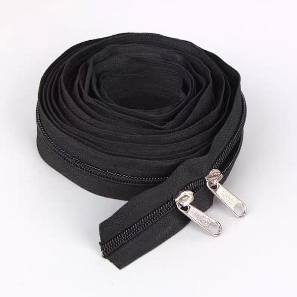 #5 Svarta Nylon Spiralblixtlås i Bulk 5,5 Yard med 10st Svarta Dragkedjor för DIY Skräddarsyning Hantverk, Bagage, Klänning, Soffa Kudde, Kudde,