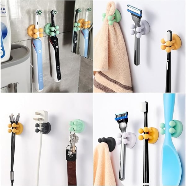 Pieces Razor Holder, Bruse Razor Holder, Væghængt Tandbørste