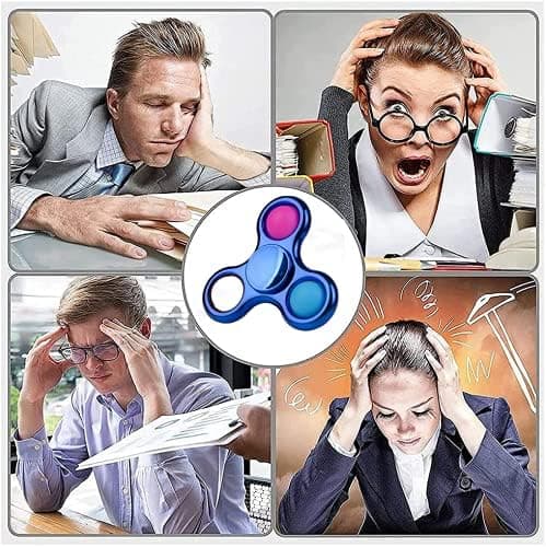 (Blå) Fidget Spinner Poppet Simpel Rotation Sensorisk Legetøj, Pop it Fidget Legetøj, Bærbar Fidget