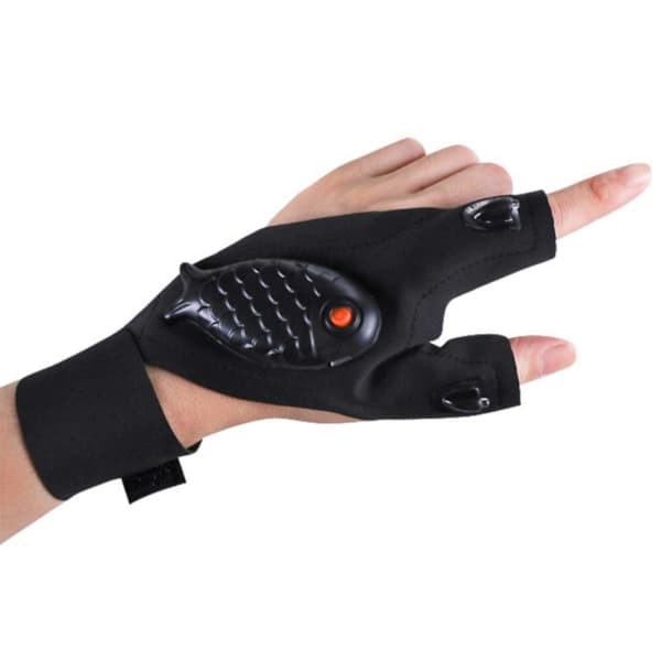 (1 stk Sort) Genopladelige Lommelygte Handsker, LED Handsker Mænd Kvinder