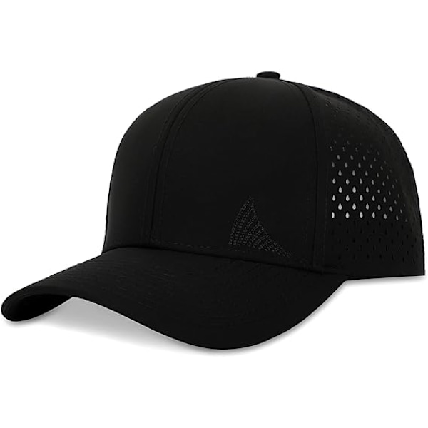 1-pakning, svart, 5-panel buet brem vanntett performance snapback-caps