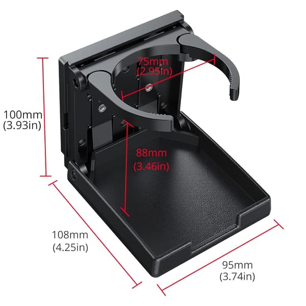 2 stk. Universelle Justerbare Foldbare Kopholder Sort Bil Drik