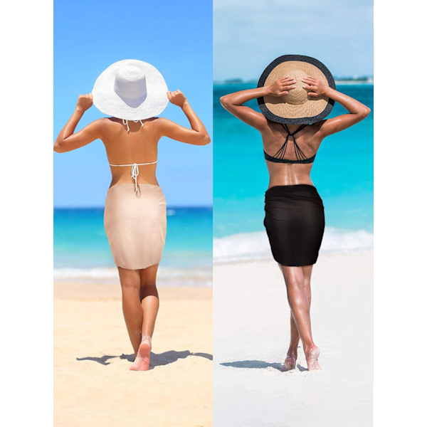 2 stycken Sarong Coverups för Kvinnor Baddräkt Wrap Baddräkt Kjolar B