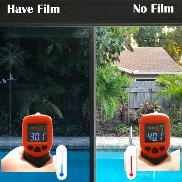 Envägsspegel Fönsterfilm Anti-Heat Anti-Peeping Temperatur Con