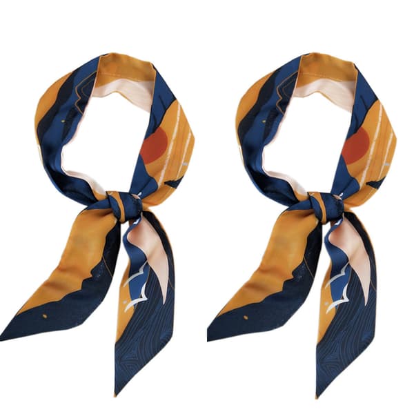2 stk høykvalitets 100 % polyester silkesateng firkantet skjerf, elegant