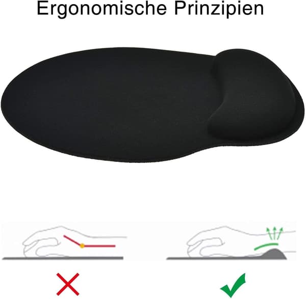 Musematte med svamp håndleddsstøtte, ergonomisk og komfortabel håndleddsstøtte