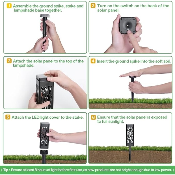 Solar Lights Udendørs Have, 6 Stykker Havedekoration Solar Lan