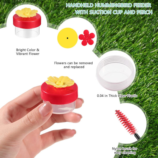 Hummingbird Handmatare Set med 4 Blommor Hummingbirdmatare Mini
