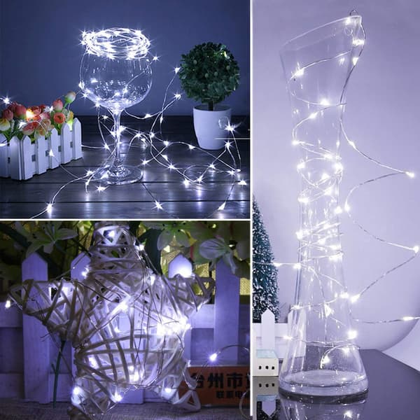 Fairy-valosarjat 12 kpl 20 LED Firefly Light Micro Wire Batte