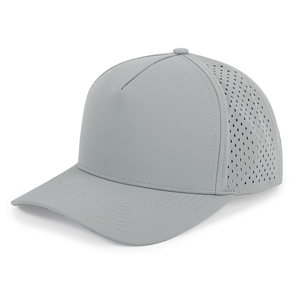 1-pack, grå, 5-panel böjd skärm vattentät prestanda snap cap