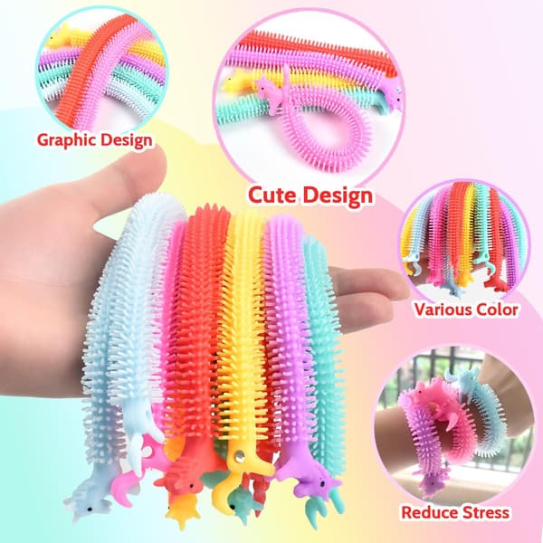 10 st Unicorn Stretchy Strings Leksaker, Sensoriska Stressleksaker Mot Ångest, Tyst Stress