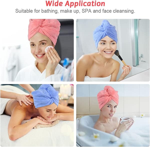 Hårhåndkle, superabsorberende mikrofiber hårhåndkle turban med knapp
