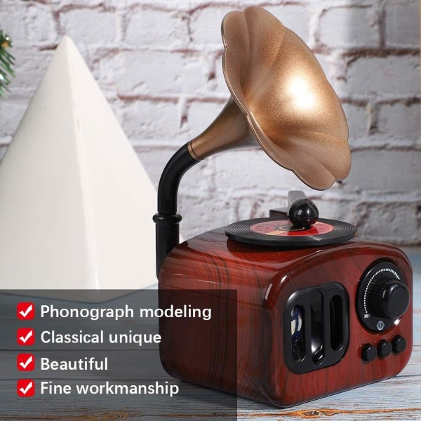 Retro Grammofon Musikask Miniatyr Fonograf Form Musikask C
