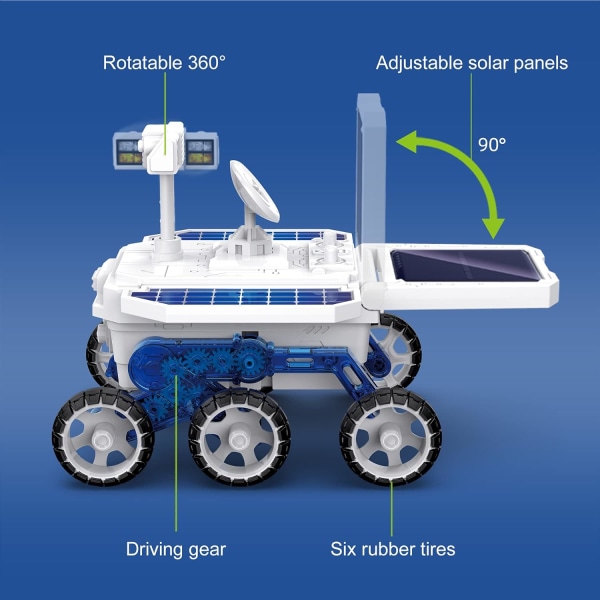 DIY-leksaksbil Solar Mars Exploration Car Science Building Toy Kit,
