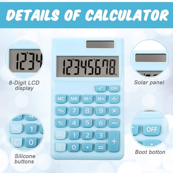 Basic Standard Miniräknare 2 delar Mini Digital Desktop Calculat