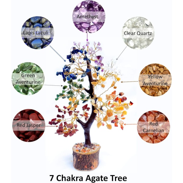 Seven Chakra Natural Healing Reiki Crystal Bonsai Fortune Money T