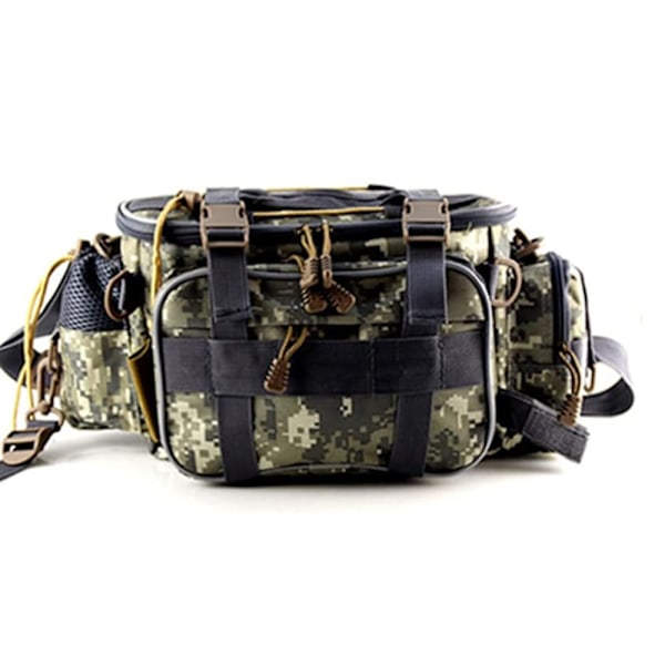 Fiskeutrustningsväska (kamouflage) Fiskeutrustningsförvaringsväska Organizer Midjeväska Messenger Bag Handväska