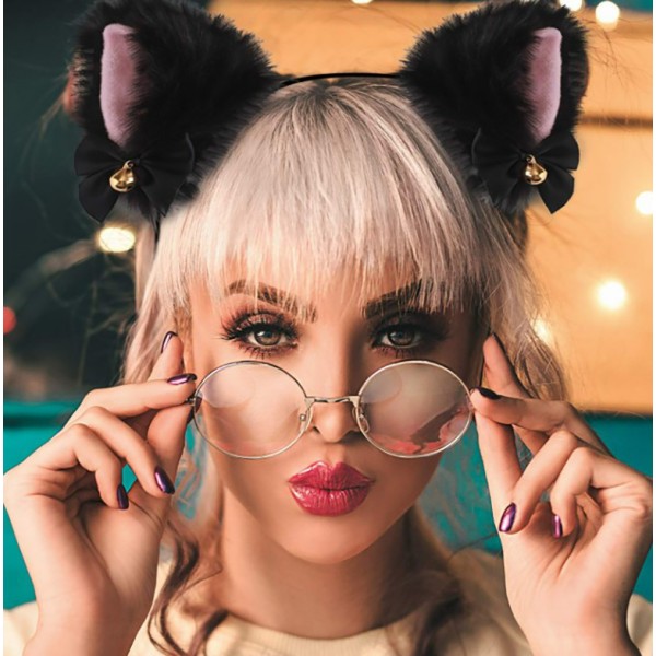 Kattungeöron Huvudband Cosplay Flicka Plysch Päls Neko Öron Cosplay Kostym