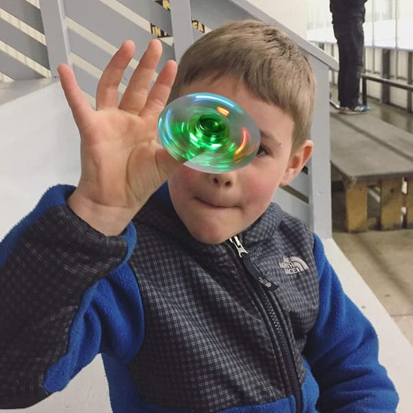 (Krystal-Grøn) Krystal LED Lys Fidget Spinner til Børn, LED Lysende Fidget Spinner til T