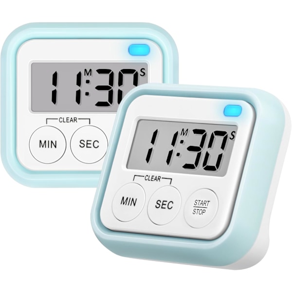2 st blå timer, kökstimer, matlagningstimer, barnlärare magnetisk digital timer