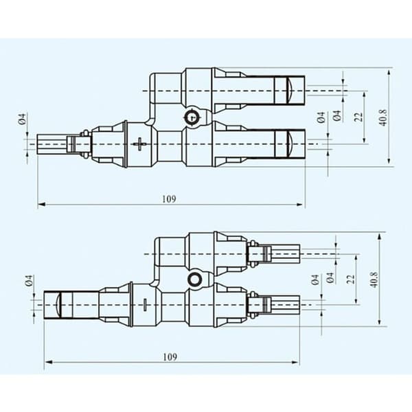 MC4 Solcellepanel T/Y Grenkoblinger Kabelsplitterbeslag