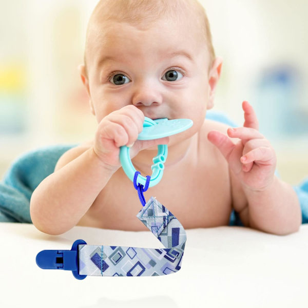 10-pack napphållare pojkar baby napphållare dragkedja set nappkedjeklämmor lämplig för alla nyfödda tandsprickning