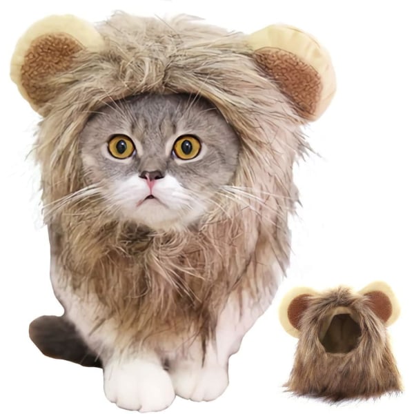 Leijonaharja-asu kissoille, koirille, kissoille, juhliin, cosplay-pukuun, pukeutumiseen
