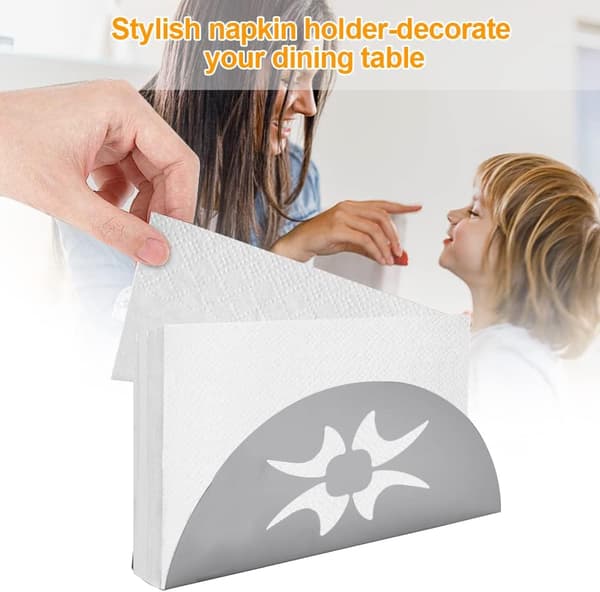 2 stk. Rustfrit Serviet Holder Fan-Formet Serviet Holder Hul Pap